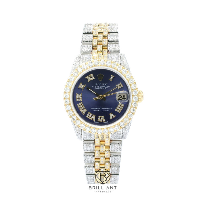 Rolex Datejust 31mm Two Tone Gold/Steel Blue Diamond Dial 8.50ct