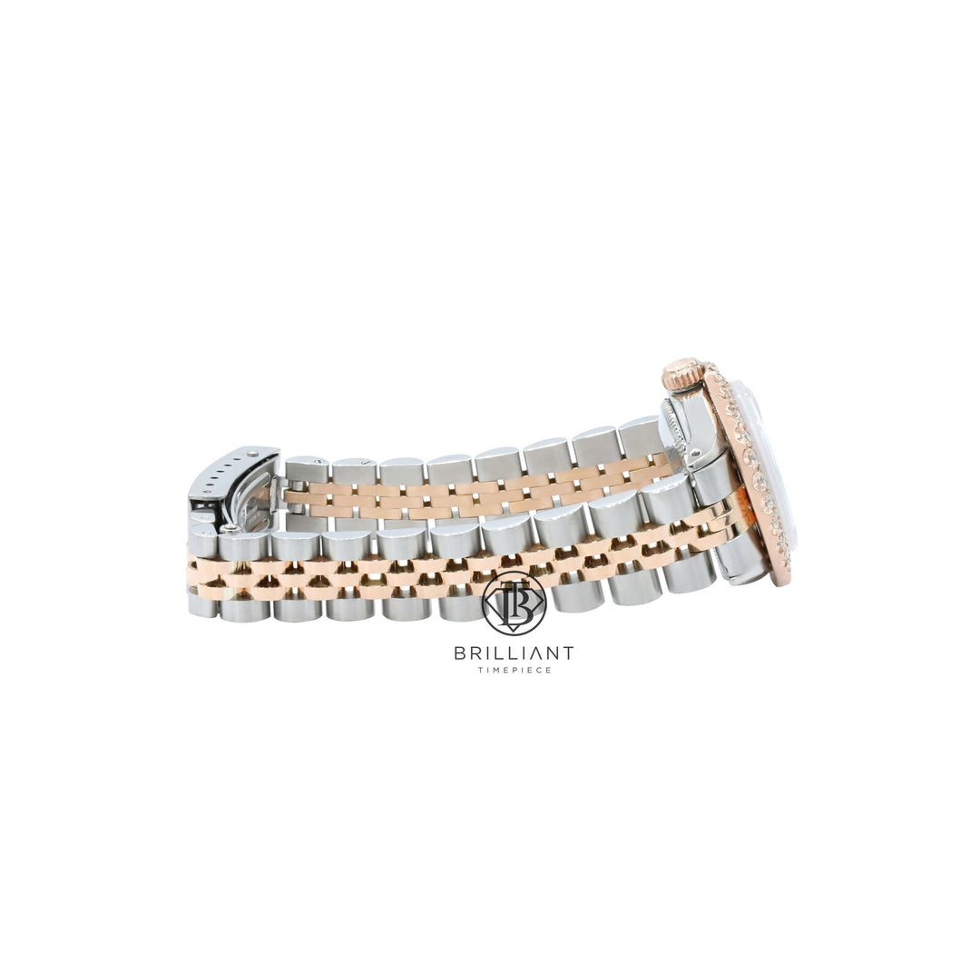 Rolex Datejust 26mm Two Tone Rose Gold/Steel Black Diamond Dial 1.50ct