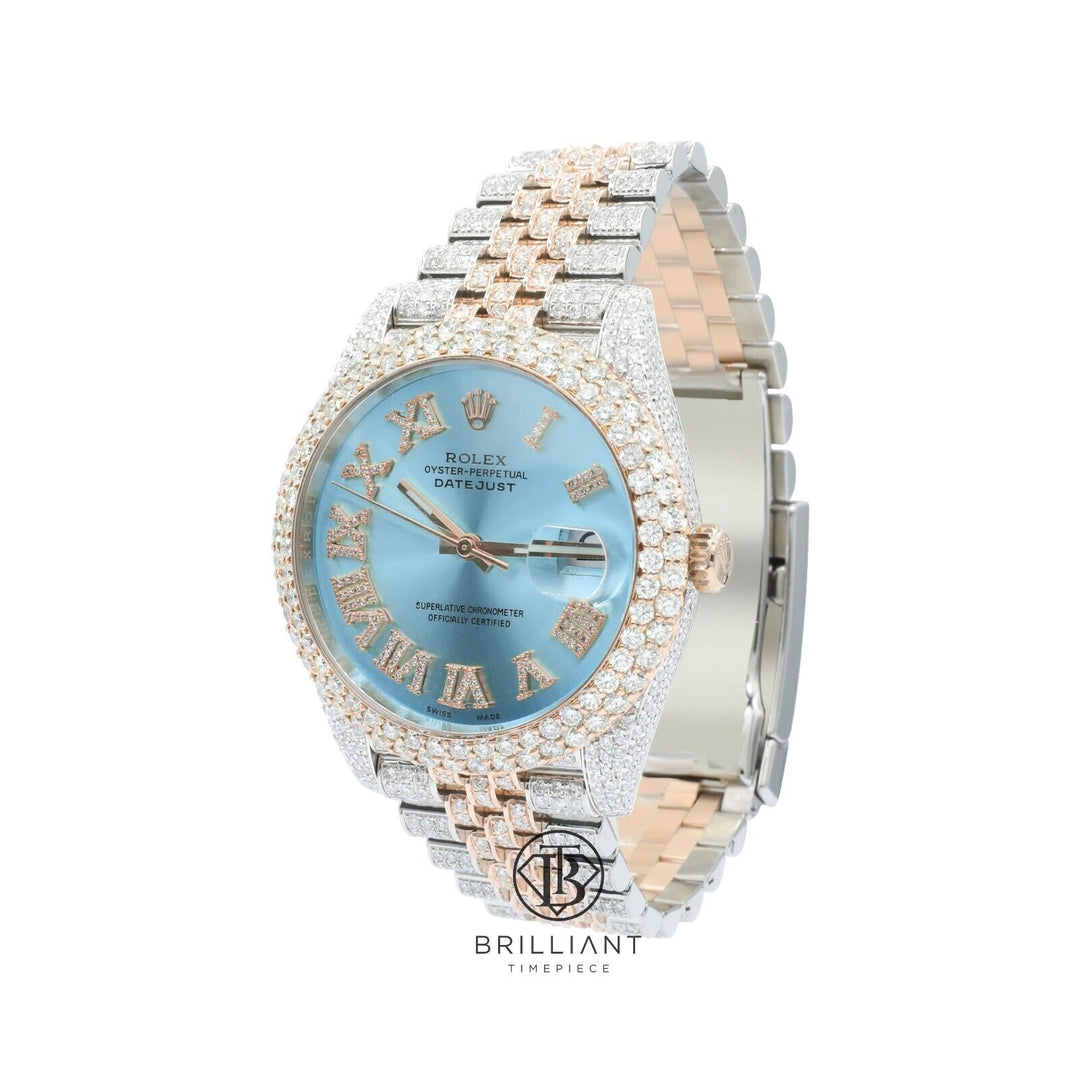 Mens Rolex Datejust II 126303 Two Tone 18K/ Steel 41MM Full Diamond Watch 25.5Ct