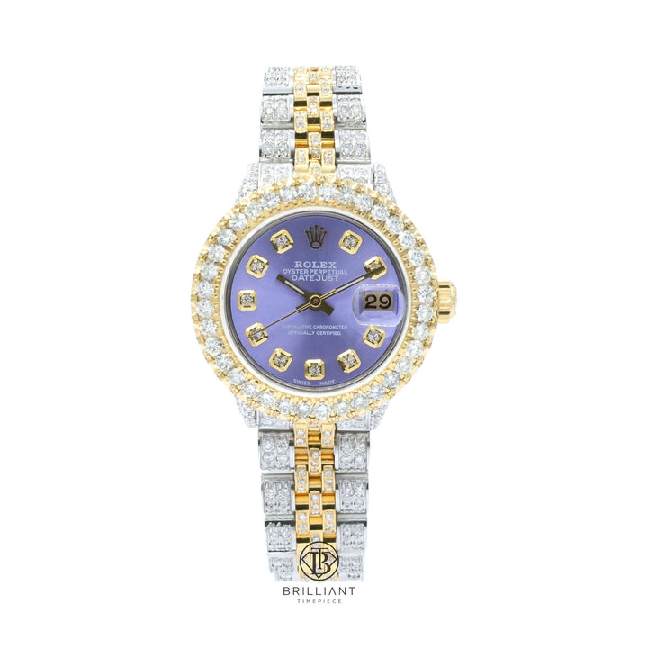Rolex Datejust 26mm Two Tone Gold/Steel Lavender Diamond Dial 8ct