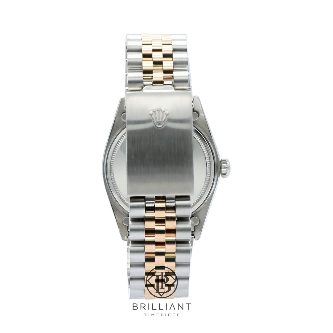 Rolex Datejust 36mm Two Tone Rose Gold/Steel Black Diamond Dial 3.25ct