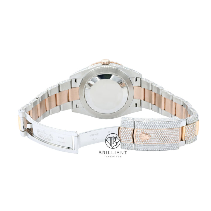 Mens Rolex Datejust II 126333 Two Tone 18K/ Steel 41MM Full Diamond Watch 25.5Ct
