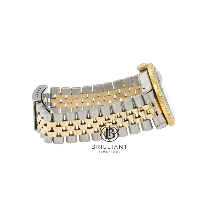 Rolex Datejust 36mm Two Tone Gold/Steel White MOP Diamond Dial 3.25ct